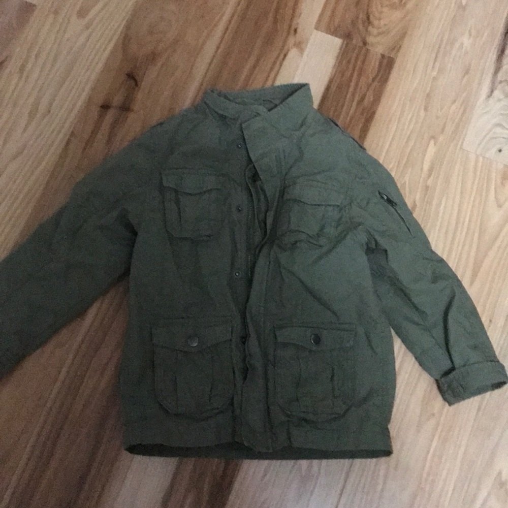 4-5 H&M green utility jacket